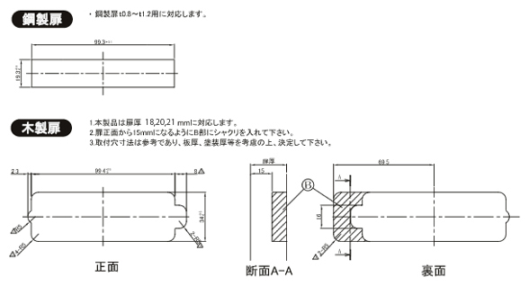 ビースライドの取付穴参考図